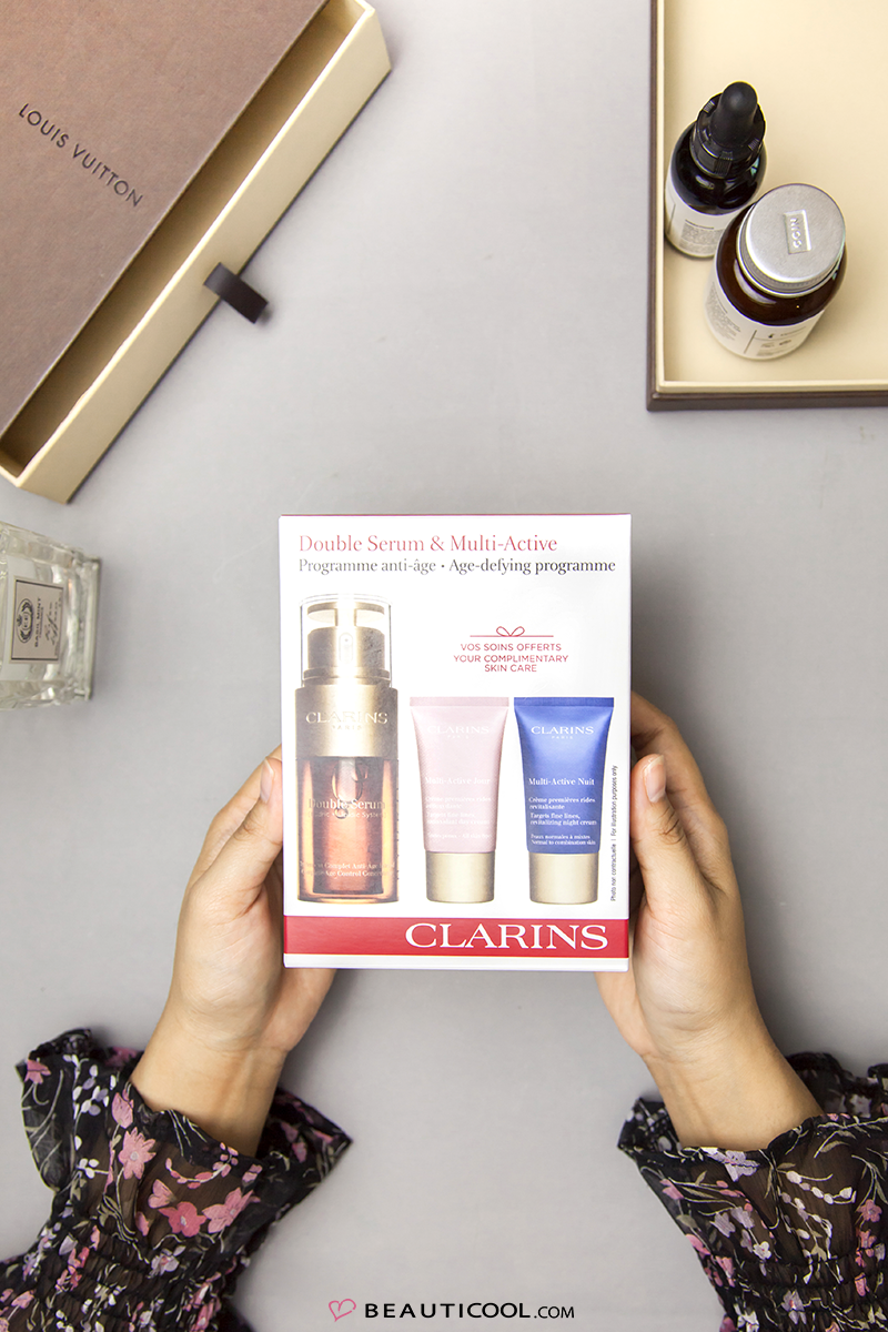 Clarins , Double serum Traitement , Double serum Traitement Complet Anti-age Intensif 30ml , เซรั่มต่อต้านความร่วงโรย ,ผิวเปล่งปลั่งกระจ่างใส 