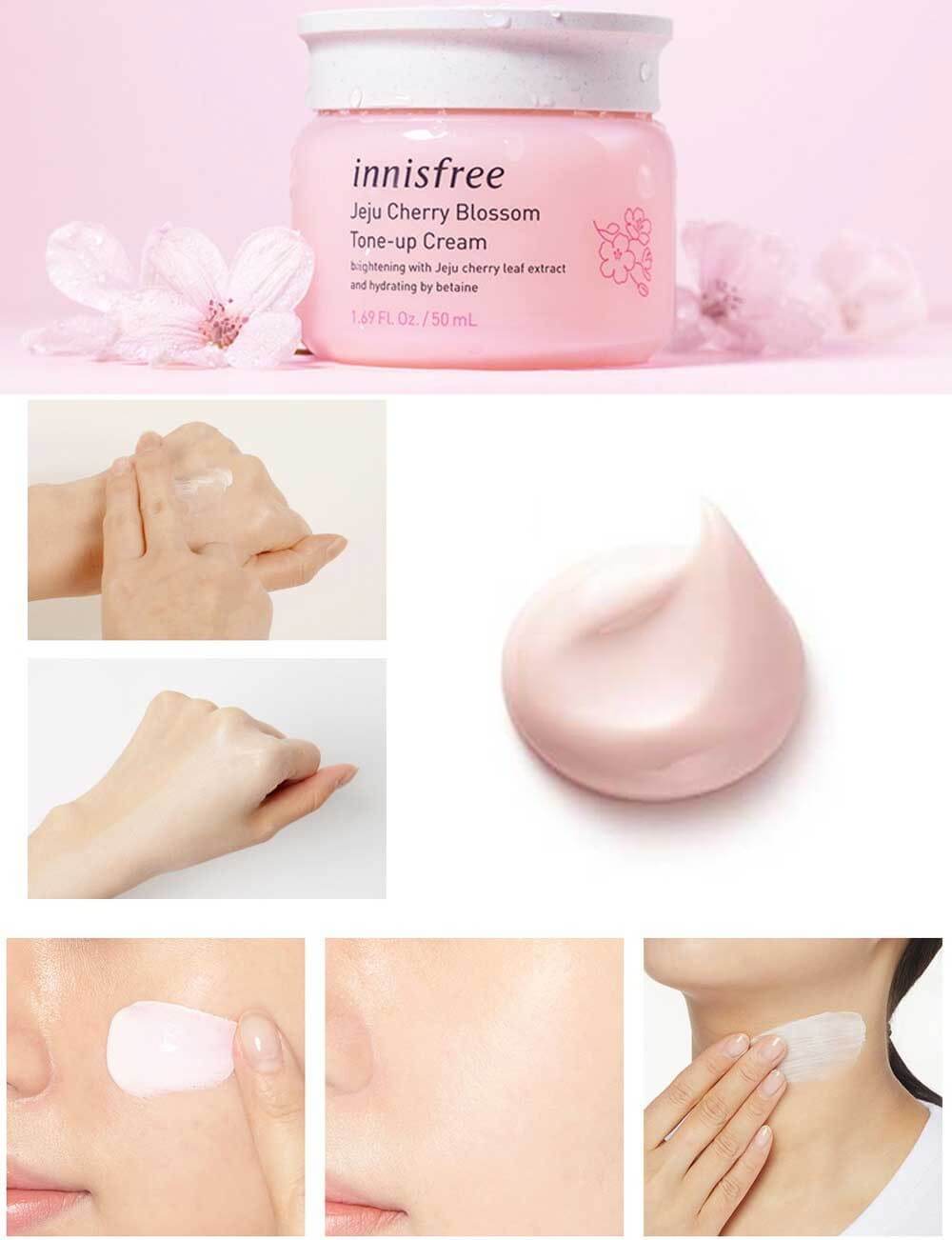 Innisfree , jeju cherry blossom tone up cream , Innisfree jeju cherry blossom tone up cream , ครีมช่วยปรับสีผิว , ครีมปรับสีผิว , กระจ่างใส