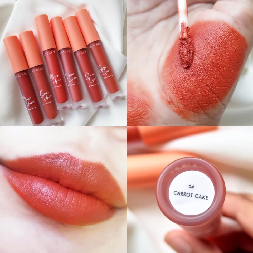 SO GLAM, SO GLAM Once Upon A Mousse Lip, SO GLAM Once Upon A Mousse Lip รีวิว, SO GLAM Once Upon A Mousse Lip 4g, 01 Pink Meringue, 02 Peach Cinnamon Bun, 03 Cranberry Sauce, 04 Carrot Cake, 05 Apple Jam Roll, ลิปแมตต์, ลิปแมตต์เนื้อมูสนุ่มละมุน, สบายปาก