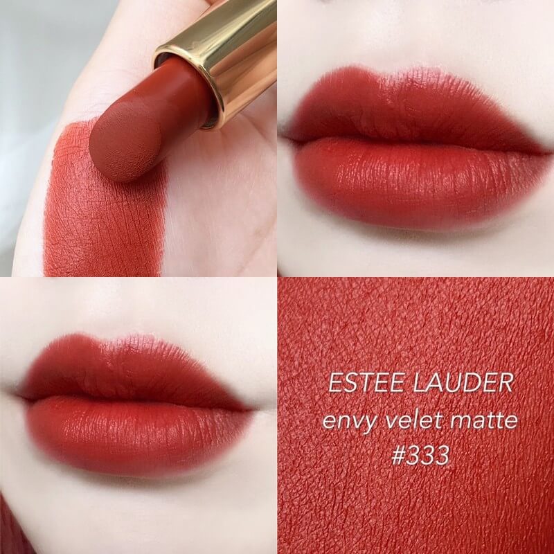  Estee Lauder Pure Color Envy Matte Sculpting Lipstick #333 Persuasive สีแดงอิฐขับผิว ให้ริมฝีปากสวยเด่น เป็นประกาย