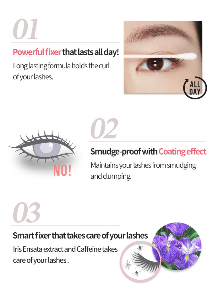 Etude Dr. Mascara Fixer For Perfect Lash #01 Natural  6 ml  เนรมิตขนตาสวยหรู โดยไม่ต้องพึงขนตาปลอม เนื้อมาสคาร่าไม่มีสี ปัดหลังจากขนตา ช่วยต่อปลายขนตาให้ยาวขึ้นอย่างเห็นได้ชัด